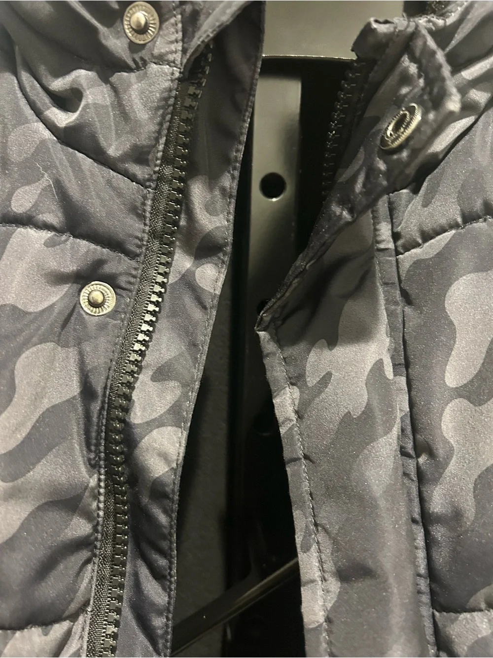 Kids Hooded Puffer Jacket - Gray Camo